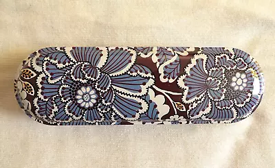 Vera Bradley *Retired Pattern* Slate Blooms Pencil Tin Case W/ Tray 2010 • $27.95