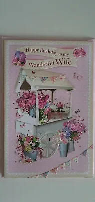 9 ×6 Size Wife Birthday Card With A 2 Page Coloured Insert • £3