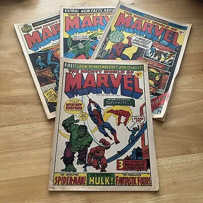 The Mighty World Of Marvel Issue #1 #3 #17 #26 Comic Bundle - UK 1972 • £54.99