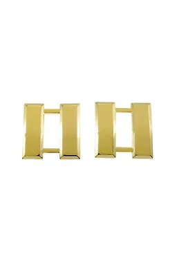 Police Captain Insignia Bar Set Gold Military Metal Collar Brass Rank Pin Large  • $8.99