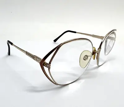 $89.09 • Buy Vintage CHRISTIAN DIOR Glasses 2302 Gold Plated Woman's Frame Round Oversize