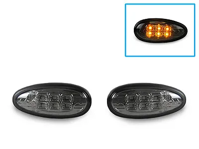 DEPO JDM Smoke Amber LED Side Marker Lights For 02-03 Mitsubishi Lancer OZ Rally • $17.56