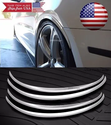 2 Pairs Silver 1  Flexible Arch Wide Fender Flares Extension Guard Lip For Ford • $37.96