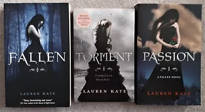 LAUREN KATE - JOB LOT 3 X PAPERBACKS  - FALLEN  PASSION & TORMENT  - VERY GOOD • £4.50