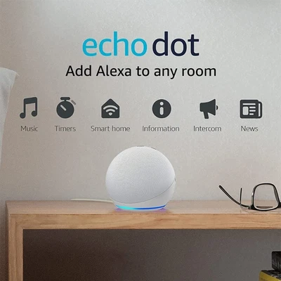 $59 • Buy New Amazon Echo Dot 4th Generation Smart Assistant Speaker Alexa Glacier White