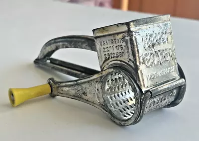 Vintage Mouli Rotary Hand Cheese Grater Yellow Handle Made In France Farmhouse  • $11.99