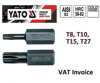 Yato Professional Torx Bits Length: 25mm(1 ) T8 T10 T15 T27 YT-7813-20 • £1.97