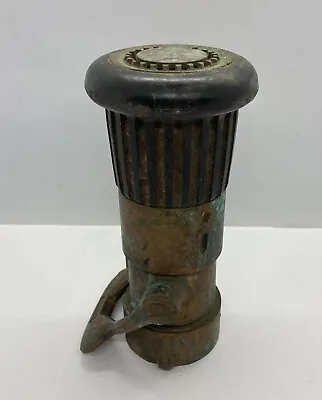 Vintage Brass Fire Nozzle Akron Fire Fighting Equipment 7-1/4” Untested As Is • $32.18