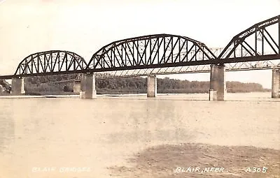 Blair NE Missouri River Toll Bridge 55¢ RR Trains Carry Case Bailers RPPC 1941 • $7.50