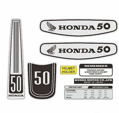 Sticker Emblems Honda C50 Cub50 Side Cover Fuel Gas Tank Complate FREE SHIPPING • $28.90
