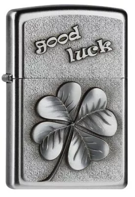 ZIPPO  GOOD LUCK CLOVER  SATIN LIGHTER / 2004509 ** NEW In BOX ** • $106.60