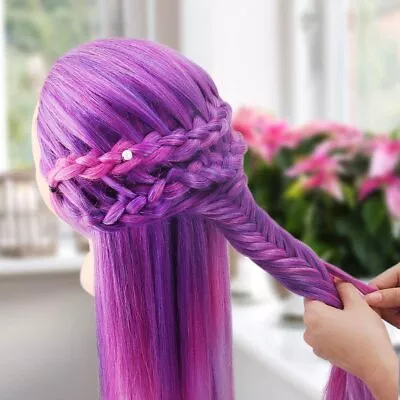 28in Training Head Salon Hair Hairdressing Mannequin Doll Braid For Gift Present • £17.59