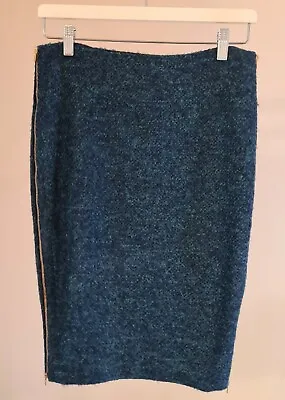 Green Wool Boucle Blend Pencil Skirt XS / US 0 DIANE VON FURSTENBERG • $120