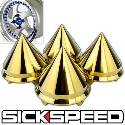 4 Pc Spiked Center Caps For Avid1 Jnc Esr Xxr Wheels/rims 24k Gold Spike P13 • $99.88