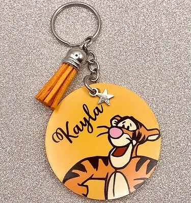 Winnie The Pooh Tigger! Disney Personalised Keyring. Handmade Novelty Gift! • £4.09