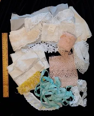 Vintage Lace Trim Lot Sewing Crafts Scrapbooking 16 Pieces ASSORTED LOT • $18
