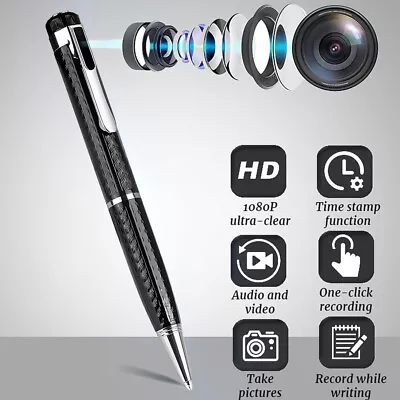 £19.99 • Buy Mini Hidden Camera Pen HD 1080P Video Recorder Clip Body Portable Nanny Cam DVR