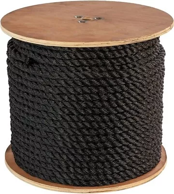 ATERET Twisted 3-Strand Black Polypropylene Rope Monofilament ALL SIZES • $234.90
