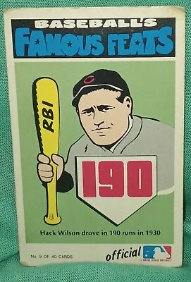 Hack Wilson Chicago Cubs 1972 Fleer Famous Feats #9 EX • $5.99