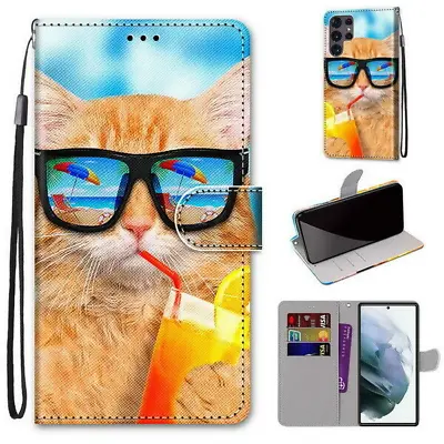 Summer Cat Phone Case For IPhone Samsung Huawei Sony OPPO ZTE Moto Google Xiaomi • £6.29