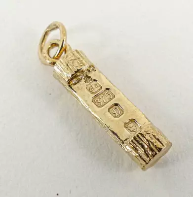 9ct Gold Ingot Pendant Vintage Hallmarked 1978 6.7grams 22mm With Gift Box • £298