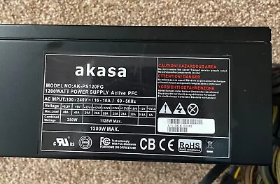 Akasa 1200W PC Power Supply Unit AK-PS120FG • £59.99