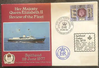 £4.99 • Buy FDC Special Stamp Cover Masons Masonic GB 1977 QEII Fleet Spithead Lodge 6719