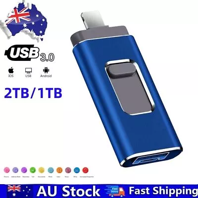 2TB 1TB USB Flash Drive U Disk 3 In 1 Storage Memory Stick For IPhone IPad PC • $9.99