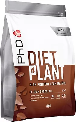 PhD Diet Plant High Protein Lean Matrix Powder Fat Burning Belgian Chocolate 1kg • £17.99