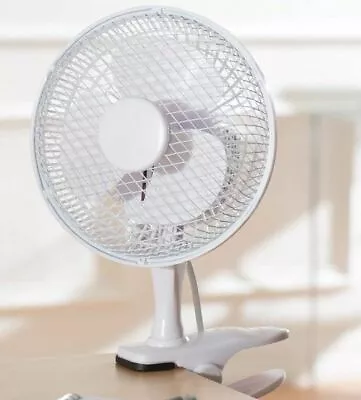 £14.35 • Buy White 6  Inch Clip On Fan Small Portable 2 Speed Desktop Silent Air Cooling Fan