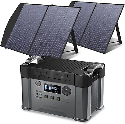 ALLPOWERS 1500Wh 2400W Solar Power Station Generator With Solar Panels For Camp • £1699.99