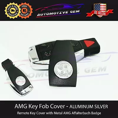 AMG Emblem Key Fob Cover Remote Affalterbach Apple Tree Aluminum Silver Mercedes • $21.99