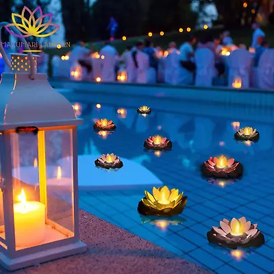 MAKUMARI Lotus Floating Lanterns - Set Of 10 Beautiful Large 7 Premium Candle • $60.99
