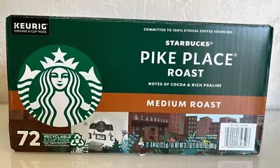 Starbucks Pike Place Medium Roast 72 K-Cup Pods BB 10/2024 • $41.99