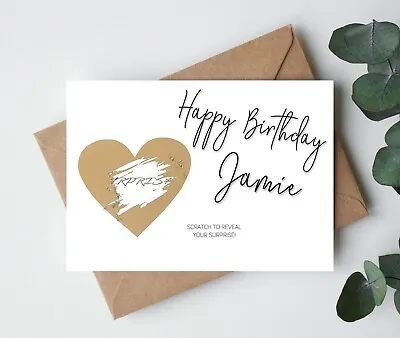 Personalised Birthday Scratch And Reveal Card Birthday Surprise Gift Birthday • £2.99