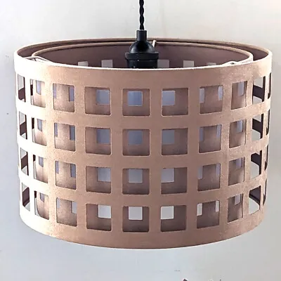 Litecraft Light Shade Laser Cut Out 34 Cm Easy Fit Lampshade - Brown Clearance   • £19.99