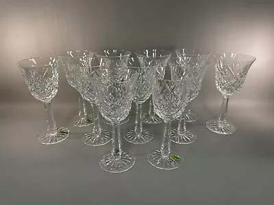 Waterford Crystal Drogheda Wine Glasses Claret 6 7/8   Set Of 11 • $395