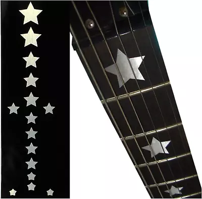 Metallic Star Guitar Fingerboard Inlay Stickers Markers Decal • $23.91