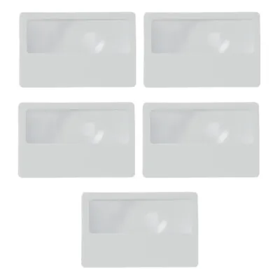 5 Piece Lens Magnifier Magnifying Reading Glass Credit Card Wallet Size Strength • £2.79