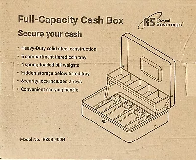 Cash Box With Lock Key And Money Tray Large Money Box For Cash Metal Lock Box • $11.41