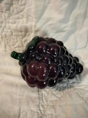 Murano Style Bunch Of Purple Grapes Hand Blown Decorative Art Glass Fruit • $18