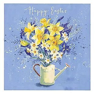 Easter Card - Pack Of 5 - Happy Easter - Daffodil Watering Can - Ling Design • £3.99
