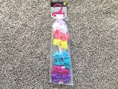 $2.50 • Buy Toddler Girls 4” Hair Bows Clips Solid Colors Pack Of 7 NEW