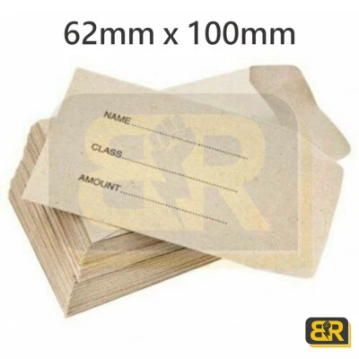School Dinner Money Printed Wallets Packet Envelopes Petty Cash 62mm X 100mm • £10.49