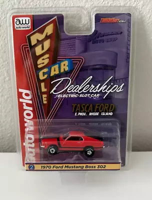 AUTO WORLD 1970 Ford Mustang Boss 302 HO SLOT CAR SC394-2 Red • $24.99