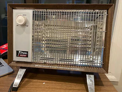 VINTAGE RETRO! 1979 Portable Titan RT26 Electric Space Heater NEW OPEN Faux Wood • $55