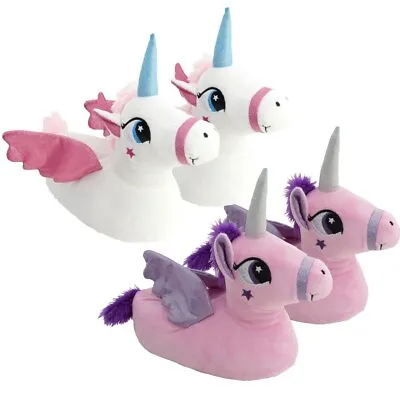 $29 • Buy Unicorn Plush Slippers - Choose Pink Or White