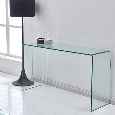 Glass Console Table Transparent Tempered With Rounded Edges Glass Table • $308.39