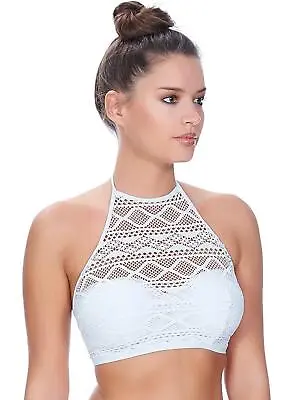 Freya Sundance High Neck Crop Bikini Top 3973 Underwired Womens Swimwear • £13.20