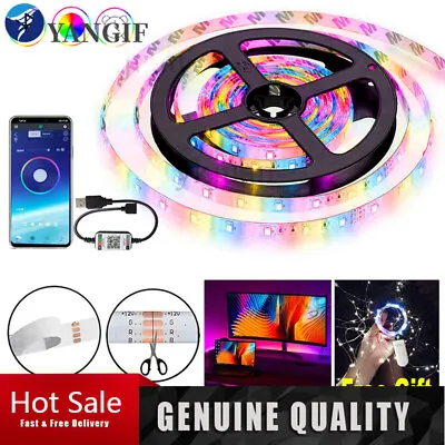 LED Strip Lights Music Sync Multi Coloured Changing RGB App Controlled USB Port • £10.91